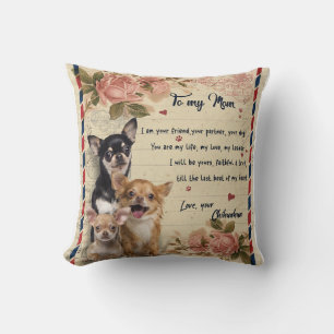 To My Aunt Dog Flower Gift, Aunt Birthday Gift Cushion