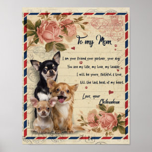 To My Aunt Dog Flower Gift, Aunt Birthday Gift Poster