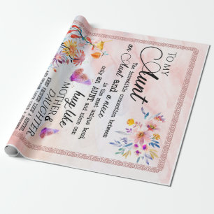 To My Aunt From Niece Flower Lover Gift Wrapping Paper