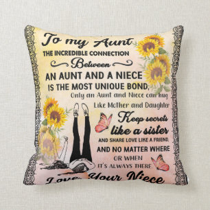 To My Aunt From Niece Sunflower Lover Gift Cushion