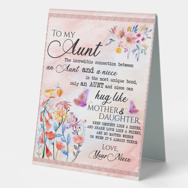 To My Aunt Gift, Butterfly Gift From Niece (Front)