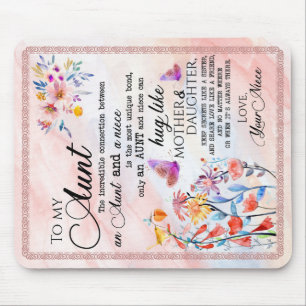 To My Aunt Gift, Butterfly Gift From Niece Mouse Pad