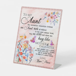To My Aunt Gift, Butterfly Gift From Niece Pedestal Sign