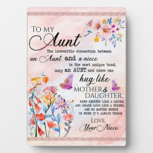 To My Aunt Gift, Butterfly Gift From Niece Plaque