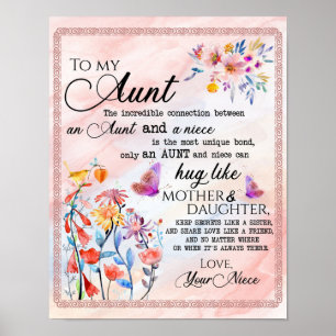 To My Aunt Gift, Butterfly Gift From Niece Poster