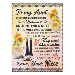 To My Aunt Gift, Sunflower Gift From Niece Tablecloth