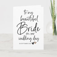 To My Beautiful Bride from Groom on Wedding Day