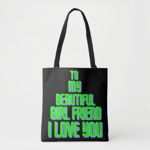 To My Beautiful Girlfriend I Love You Christmas Tote Bag