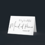 To My Beautiful Maid of Honour Wedding Thank You Holiday Card<br><div class="desc">These modern 'To My Beautiful Maid of Honour On My Wedding Day' cards are the perfect way to thank your girlfriends for standing by your side as you walk down the aisle. Each Card can be customised with your Maid of Honour's Name.</div>