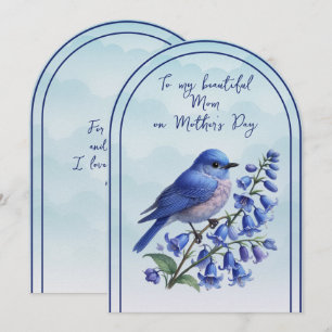 To My Beautiful Mom on Mother's Day Bluebird Holiday Card