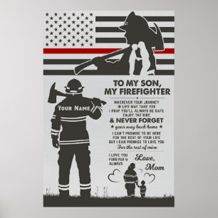 to my beautiful mum firefighter, mothers day gifts poster