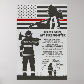 to my beautiful mum firefighter, mothers day gifts poster