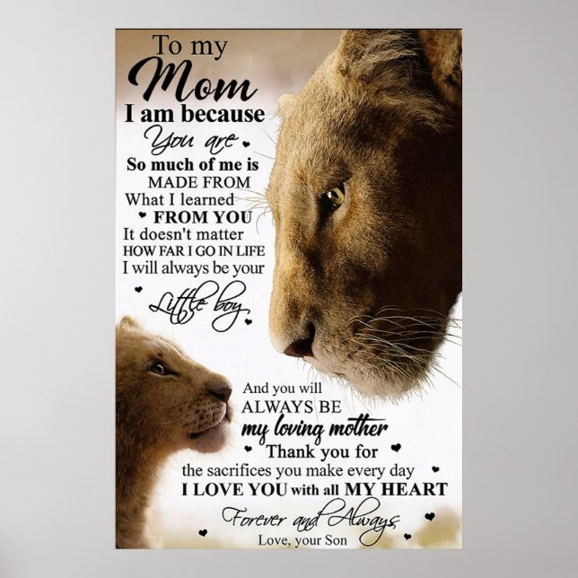 to my beautiful mum, mothers day gifts poster (Front)