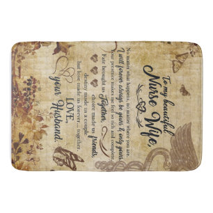 To My Beautiful Nurse Wife Blanket Bath Mat