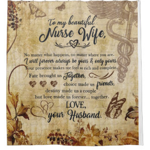 To My Beautiful Nurse Wife Blanket Shower Curtain