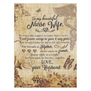 To My Beautiful Nurse Wife Blanket Tablecloth