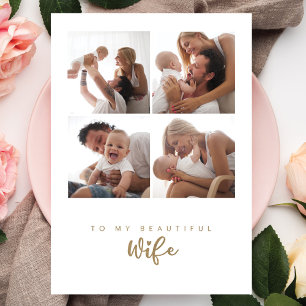 To My Beautiful Wife 4 Photo Layout Mother's Day Card