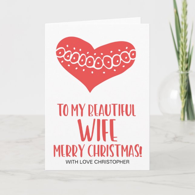 To My Beautiful Wife Merry Christmas Card (Front)