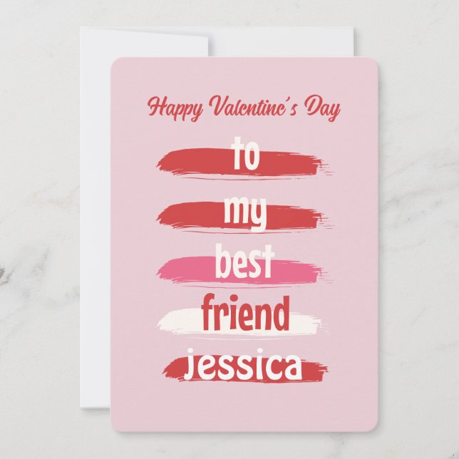 To My Best Friend Valentine's Holiday Card (Front)