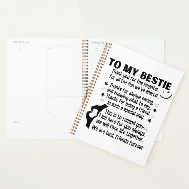To my bestie we are best friends forever planner (Display)