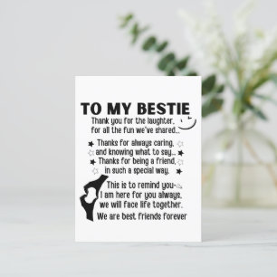 To My Bestie We Are Best Friends Forever Postcard