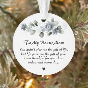 To My Bonus Mum Personalised Ornament