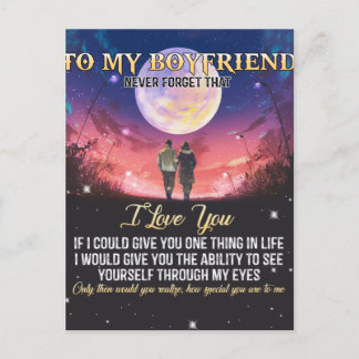 To My Boyfriend I Love You Announcement Postcard