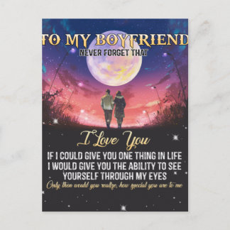 To My Boyfriend I Love You Announcement Postcard