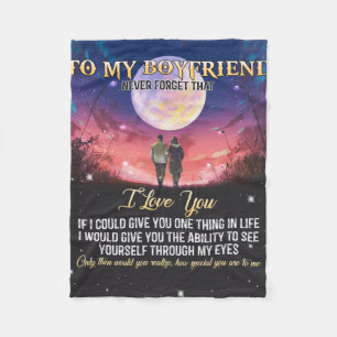 To My Boyfriend I Love You Fleece Blanket
