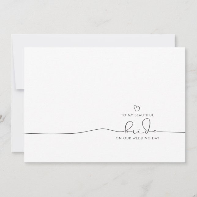 To My Bride On Our Wedding Day Cute Message (Front)