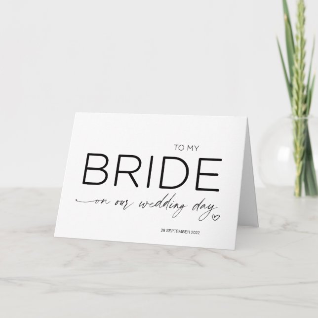 To My Bride Wedding Gift From Groom to future Wife Card (Front)