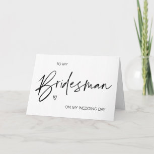 To My Bridesman Wedding Thank You gift Card