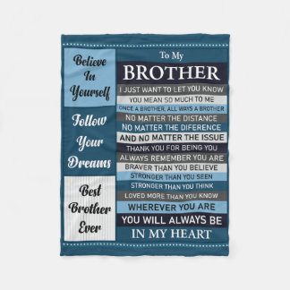 To My Brother Fleece Blanket