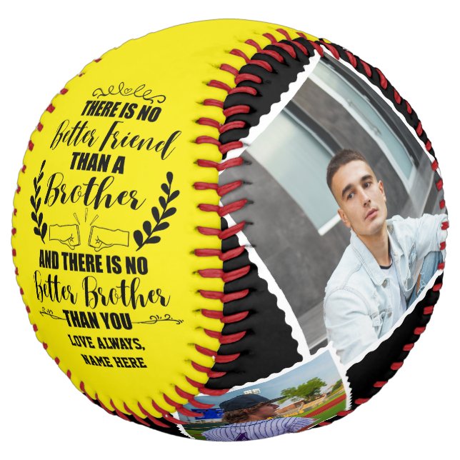 To My Brother gift From Brother or Friend & Photo Softball (Angled)