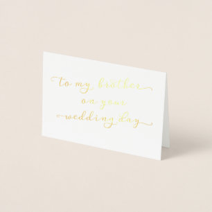 To My Brother on Your Wedding Day Gold Card