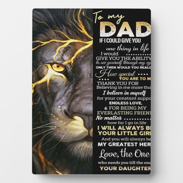 To my dad | Adorable Letter | Lovely Gift Plaque (Front)
