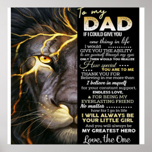 To my dad Adorable Letter Lovely Gift Poster