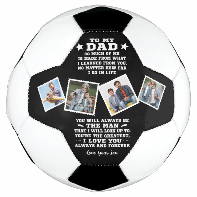 To My Dad, Lessons Learned | Custom 4 Photos Soccer Ball (Front)