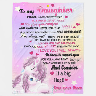 To My Daughter A Big Hug Love You Mum Fleece Blanket