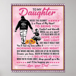 To My Daughter Birthday Gift, Cute Dad Baby Gift Poster