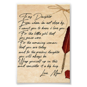 To My Daughter Birthday Gift, Cute Mum Baby Gift Photo Print