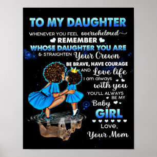 To My Daughter Birthday Gift, Cute Mum Baby Gift Poster