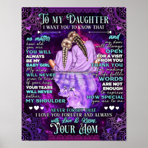 To My Daughter Birthday Gift, Cute Mum Baby Gift Poster