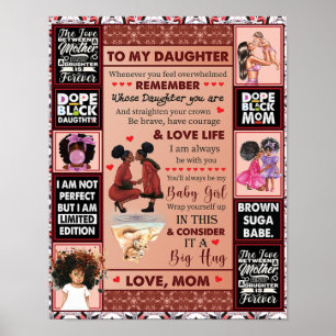 To My Daughter Birthday Gift, Cute Mum Baby Gift Poster