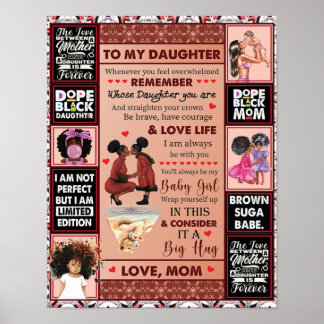 To My Daughter Birthday Gift, Cute Mum Baby Gift Poster