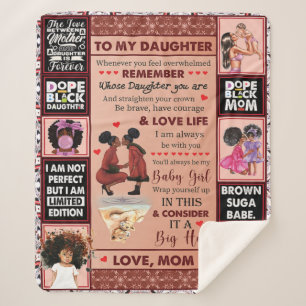 To My Daughter Birthday Gift, Cute Mum Baby Gift Sherpa Blanket