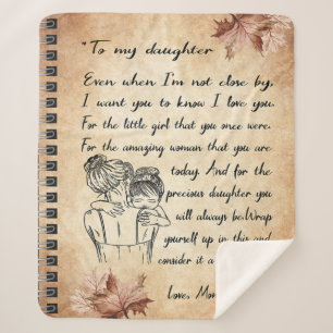 To My Daughter Birthday Gift, Cute Mum Baby Gift Sherpa Blanket