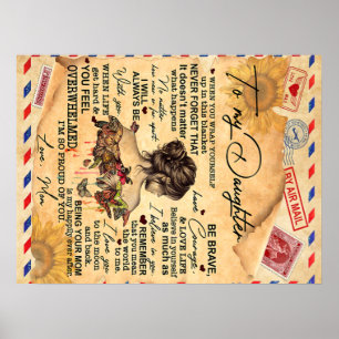 To My Daughter Butterflies Birthday Gift Idea Poster