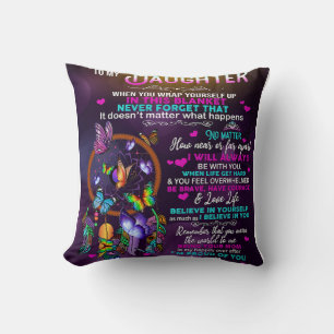 To My Daughter Butterflies Gift, Daughter Birthday Cushion