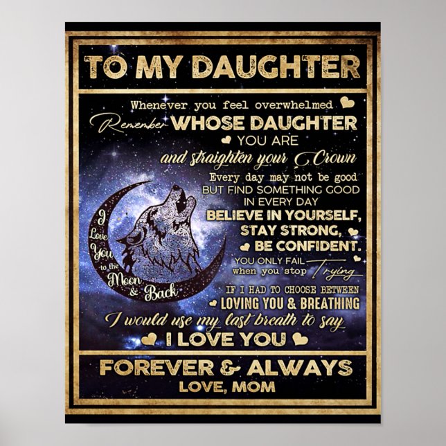 To My Daughter Butterflies Gift, Daughter Birthday Poster (Front)